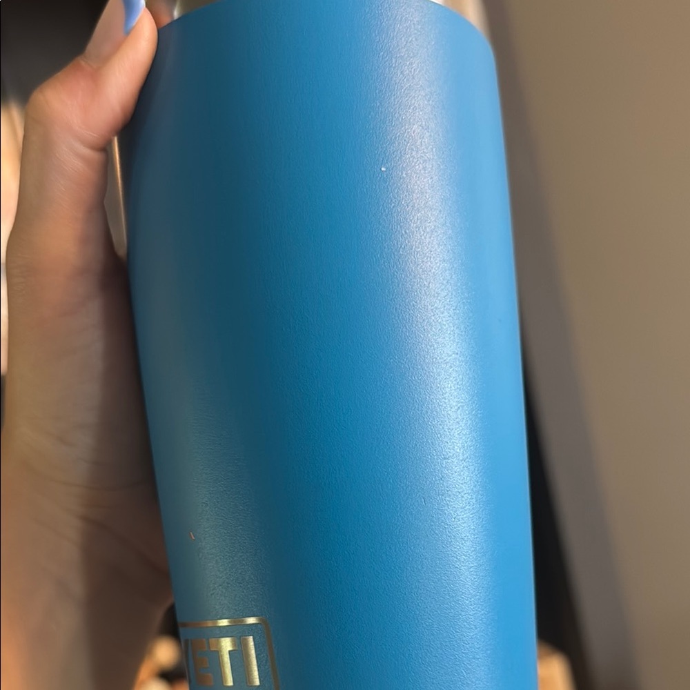 YETI Blue Tumbler with Stainless Steel Trim - Picture 2 of 4